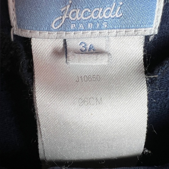 Jacadi Navy Girls Scalloped Cardigan 3 - Picture 3 of 7